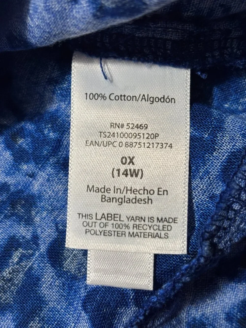 Terra & Sky Blue & Black Babydoll Peplum Cotton Smock Top - Picture 4 of 5